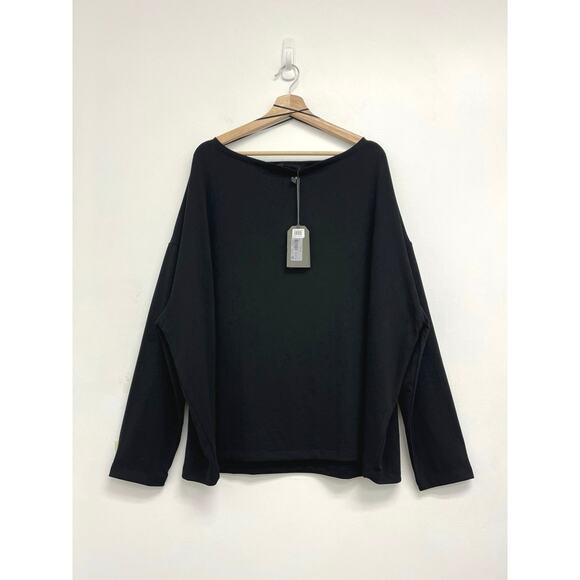 ALLSAINTS Rita Oversized Boat Neck Off-Shoulder Designer Long Sleeve Tee - Large - Picture 3 of 15